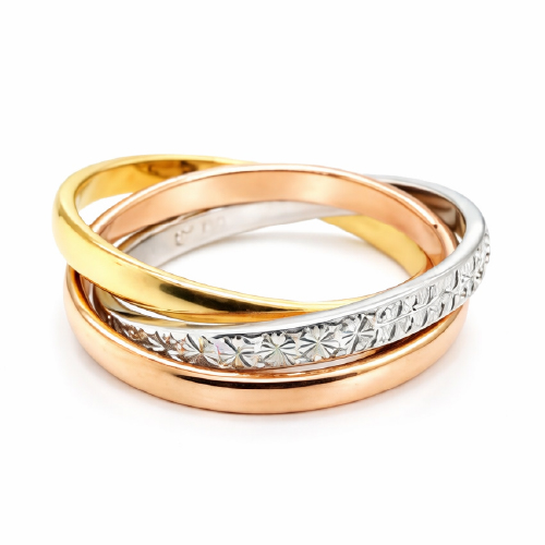 18K Yellow/White/Rose Gold Ring