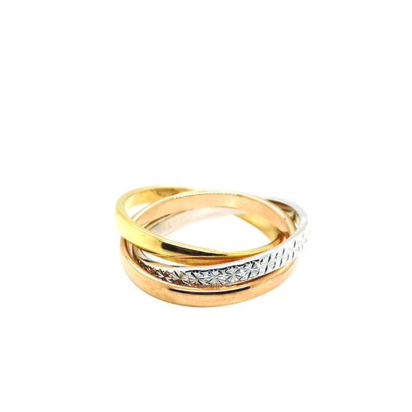 18K Yellow/White/Rose Gold Ring