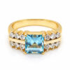 18K Yellow Gold Aquamarine Diamond Ring