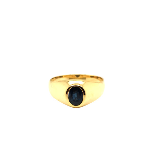 14K Yellow Gold Blue Sapphire Ring