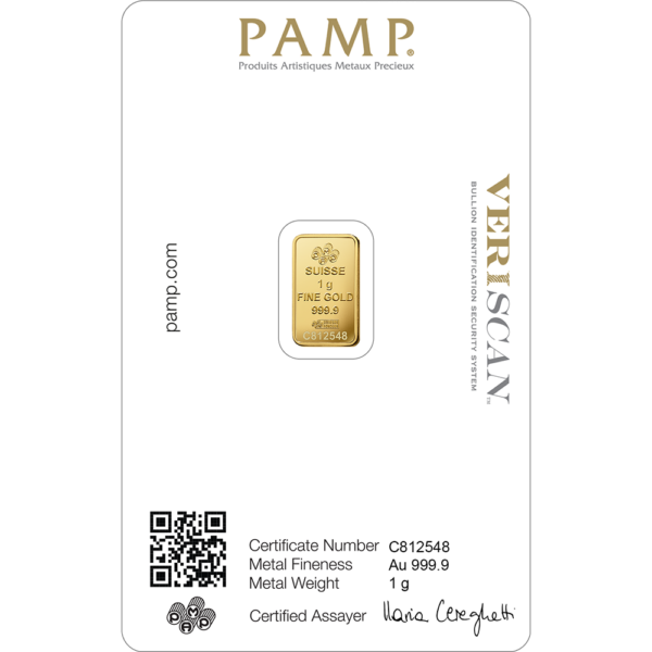 999.9 Fine Gold Pamp Suisse (1 gram) - Image 3