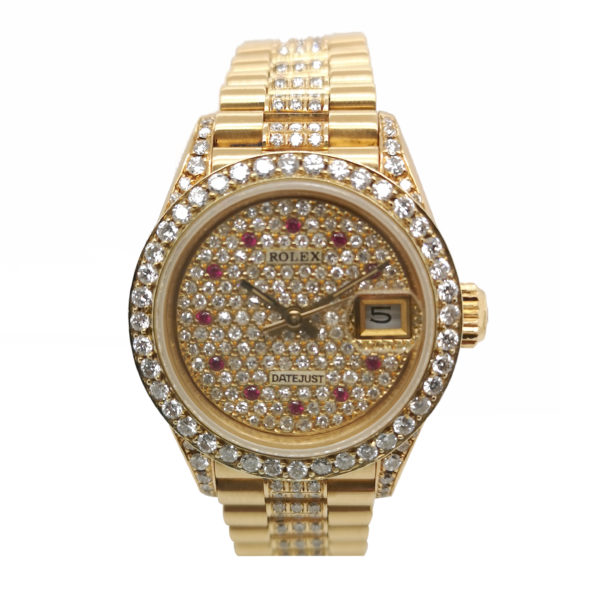 Rolex Datejust Diamond Ruby 18K Yellow Gold 69178
