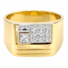 20K Yellow Gold Diamond Men's Ring 2 Tone