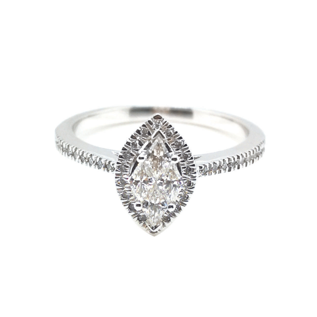 14K White Gold Diamond Ring