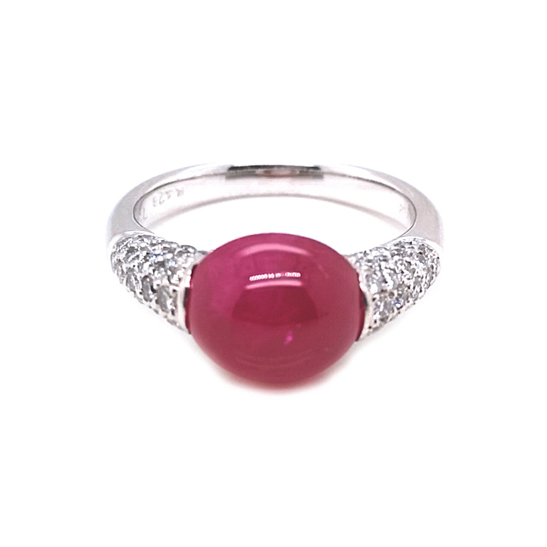 White Gold Ruby Diamond Ring