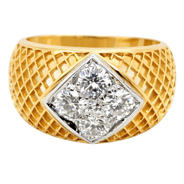 20K Yellow Gold Diamond Ring