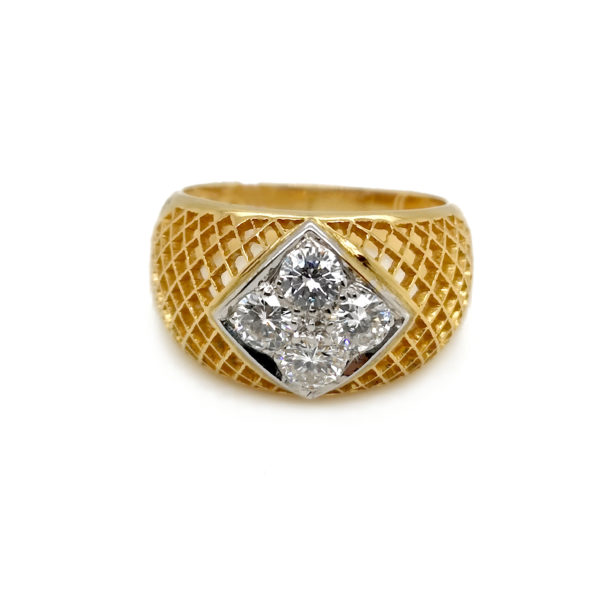 20K Yellow Gold Diamond Ring