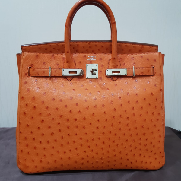 HERMES BIRKIN 32 OSTRICH HAC (ORANGE)