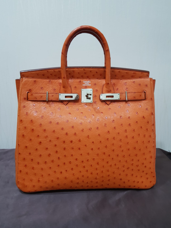 HERMES BIRKIN 32 OSTRICH HAC (ORANGE)