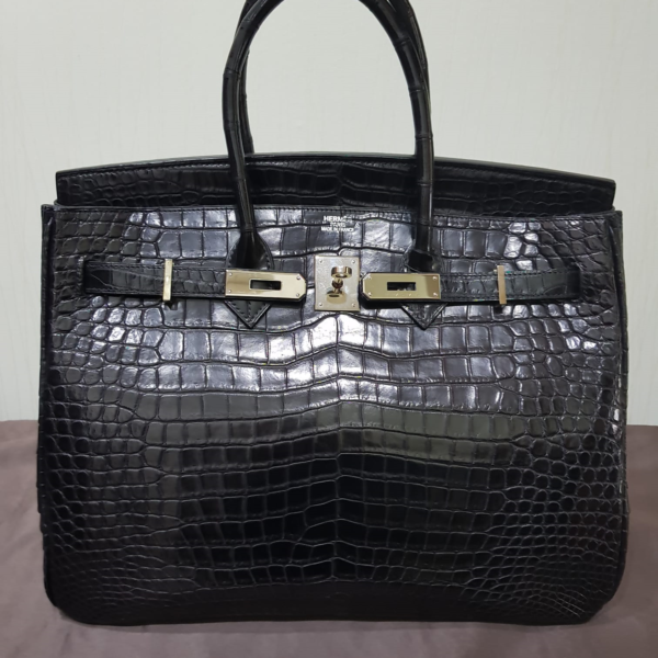 HERMES BIRKIN 35 POROSUS CROCODILE (BLACK)
