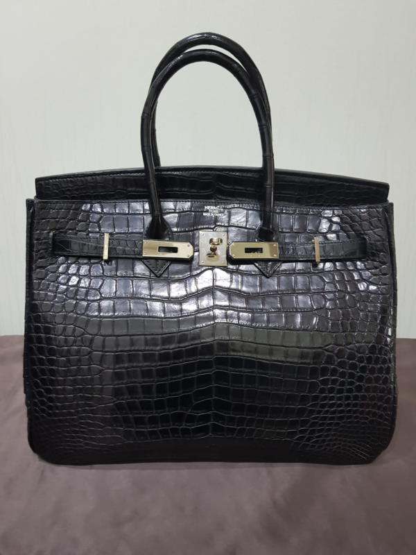 HERMES BIRKIN 35 POROSUS CROCODILE (BLACK)