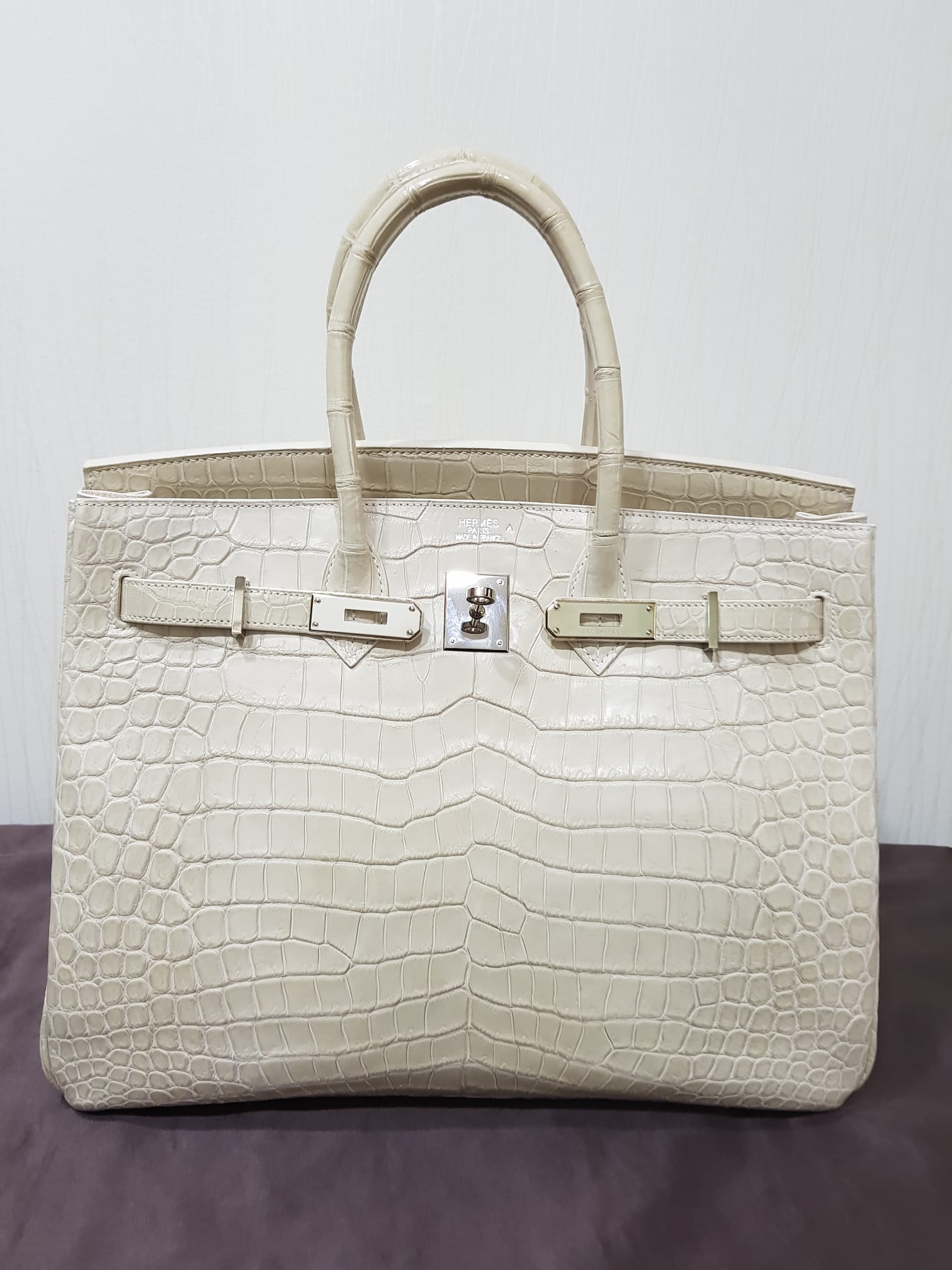 Hermes Ultra Rare 30cm Himalayan Crocodile Birkin Bag with Palladium  Hardware - Alain.R.Truong