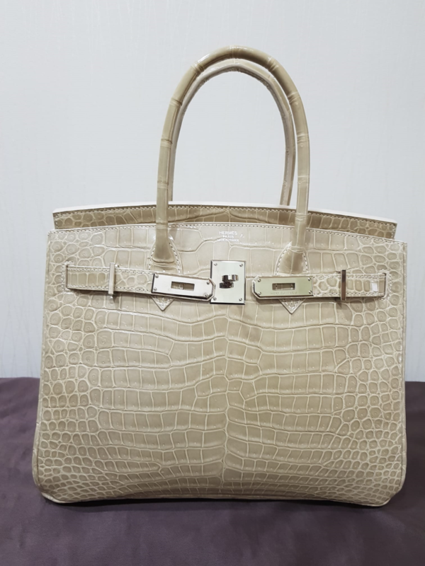 HERMES BIRKIN 30 POROSUS CROCODILE (LIGHT BEIGE)