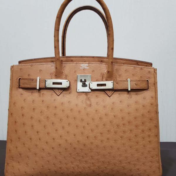 HERMES Ostrich HAC Birkin 32 Gold 1225854