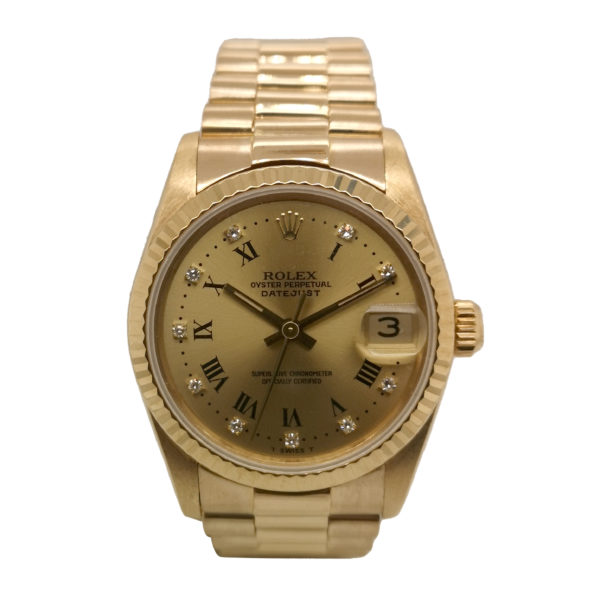 Rolex Datejust Diamond 18K Yellow Gold 68278 Watch