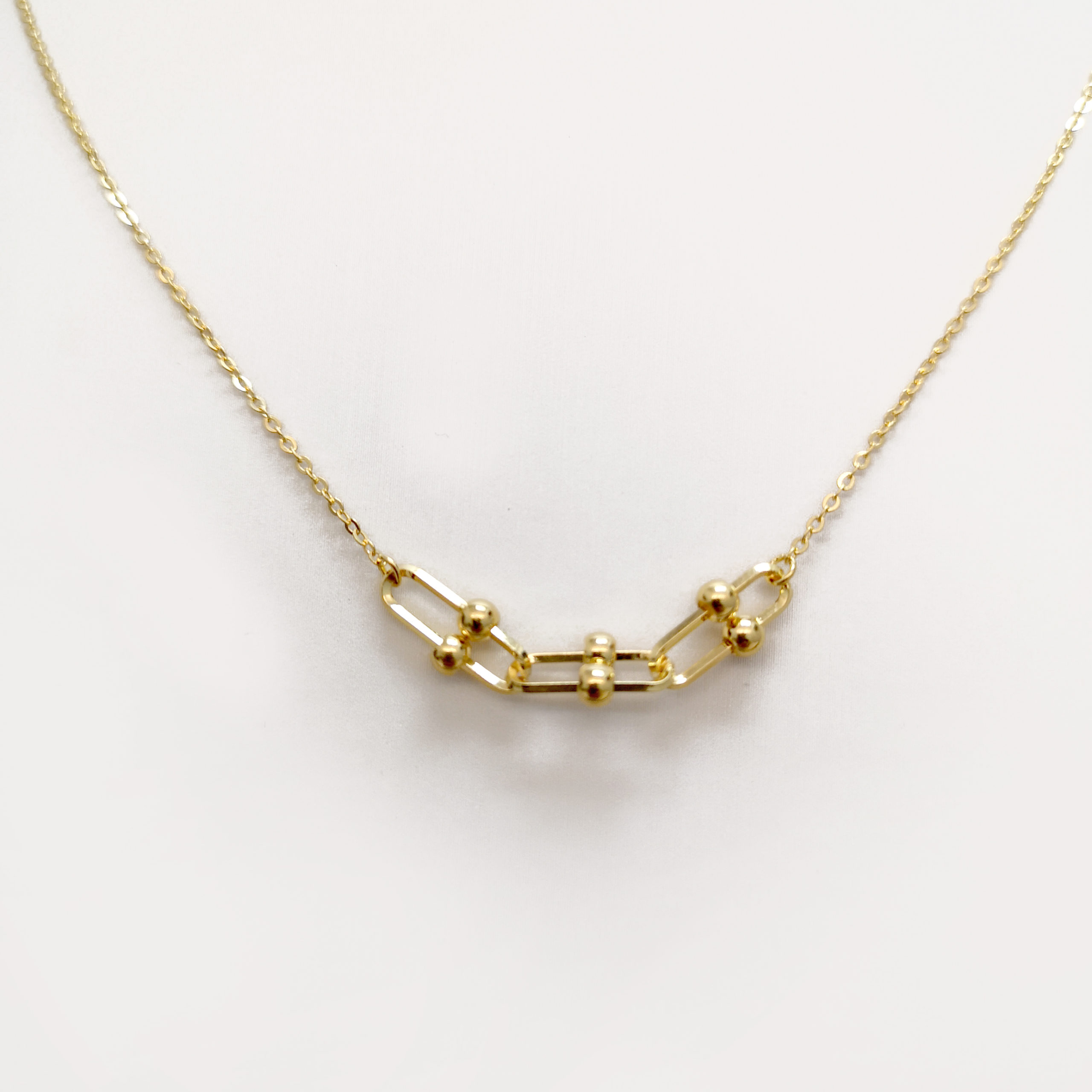 Paperclip Link Chain Pendant 24K Gold Necklace - ValueMax Jewellery