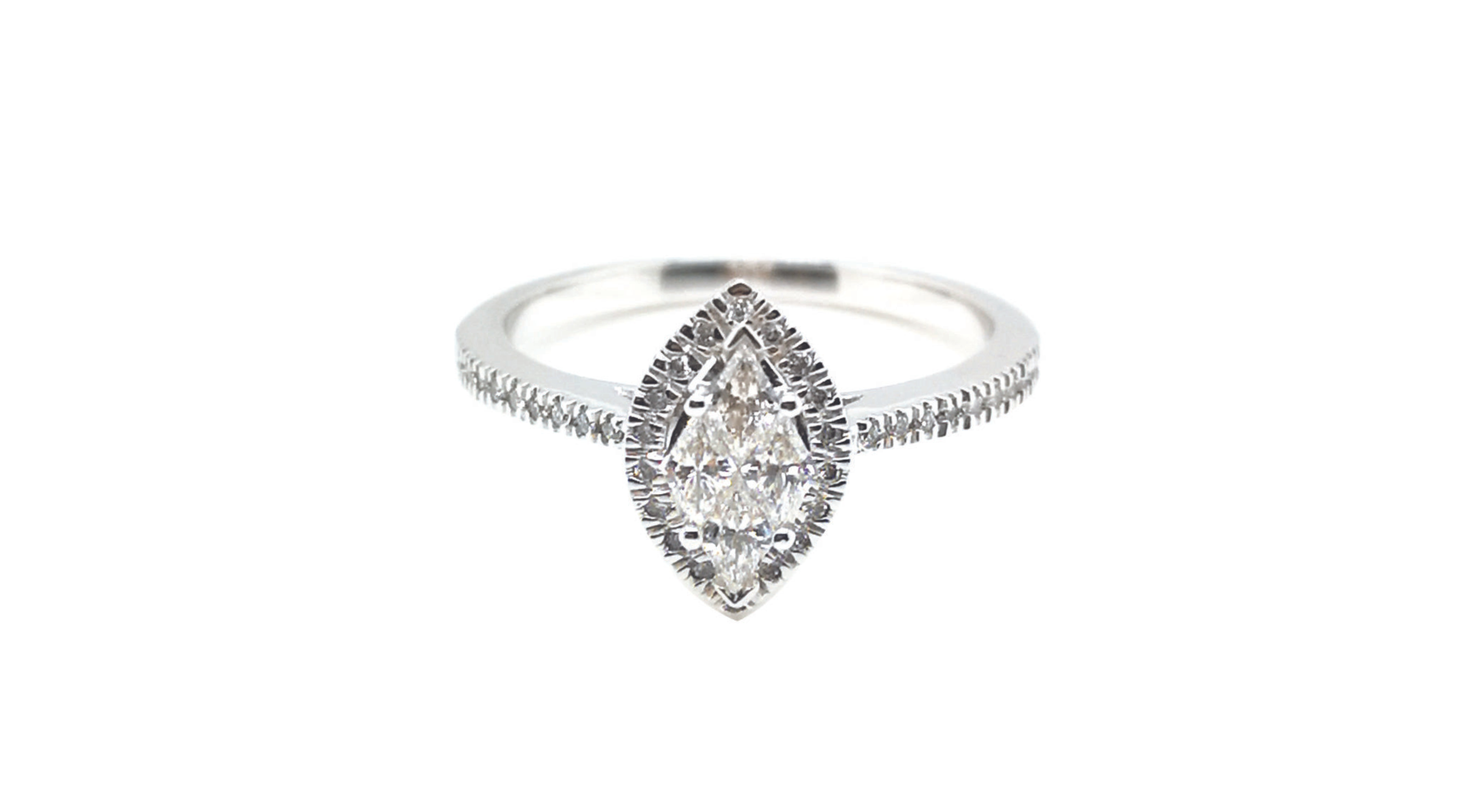 14K White Gold Diamond Ring