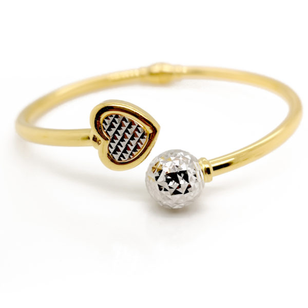 22K Gold Two Tone Spring Bangle