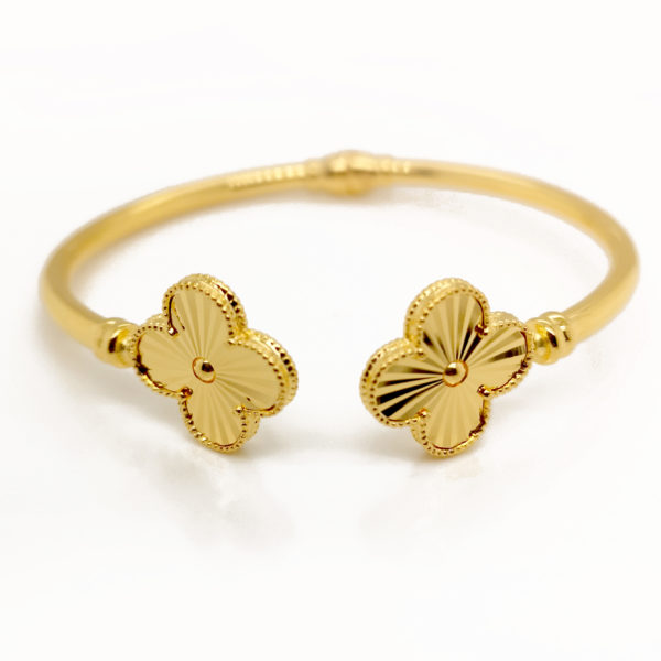 22K Gold Clover Bangle