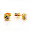 22K Gold Two Tone Round Earstud