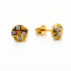 22K Gold Two Tone Round Earstud