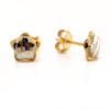 22K Gold Two Tone Star Earstud