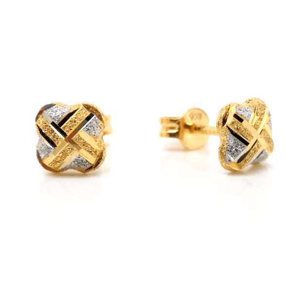 22K Gold Two Tone Earstud