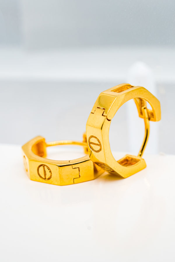 22K Gold Clip Earring