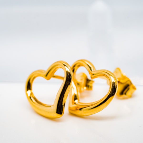 22K Gold Heart Earstud