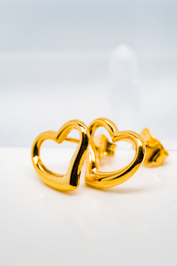 22K Gold Heart Earstud