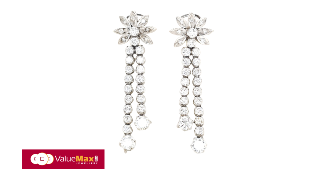 White Gold Diamond Dangling Earstud