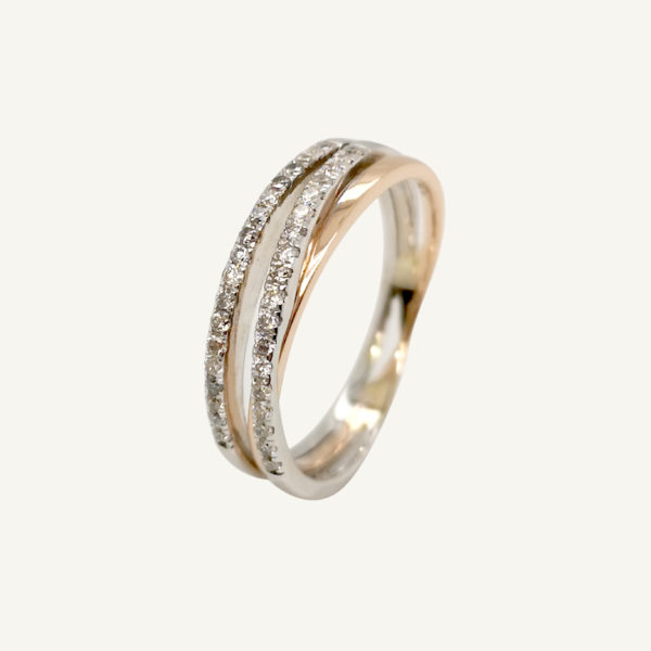 18K White/Rose Gold Diamond Ring