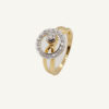 20K Yellow Gold Diamond Ring 'Two Tone'