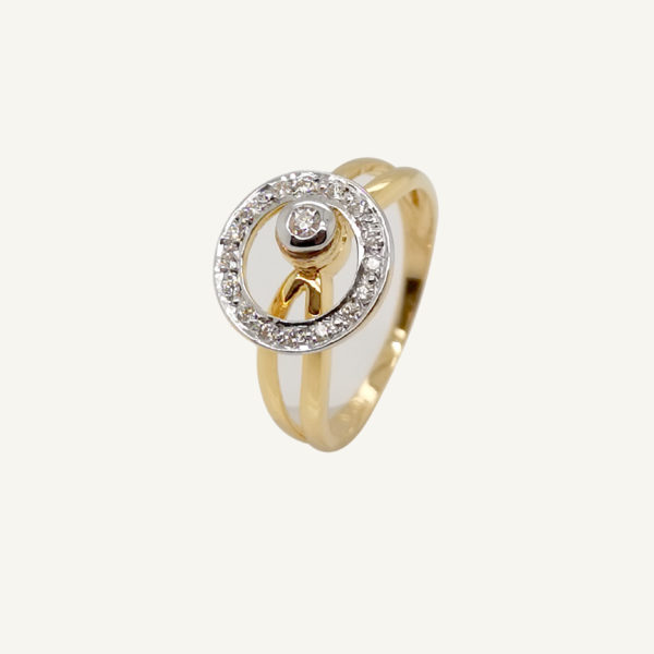 20K Yellow Gold Diamond Ring 'Two Tone'