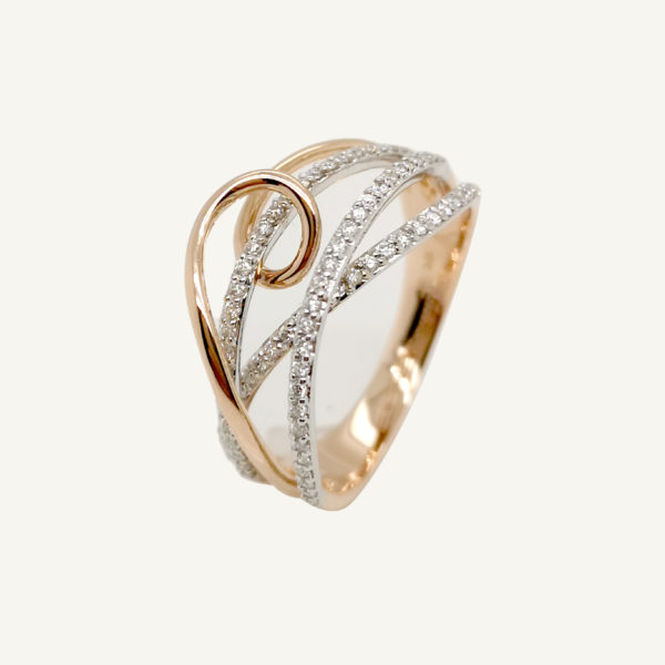18K Rose/White Gold Diamond Ring