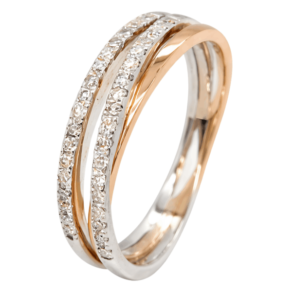 18K White/Rose Gold Diamond Ring