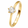 20K Yellow Gold 6 Claw Diamond Ring