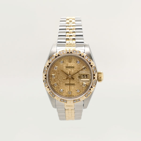 Rolex Datejust Ladies Diamond 69173 White/Diamond Bezel
