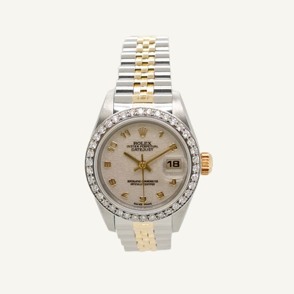 Rolex Datejust Ladies 69173 White/Diamond Bezel
