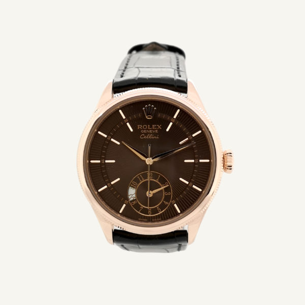 18K Rose Gold Rolex Cellini Dual Time 50525