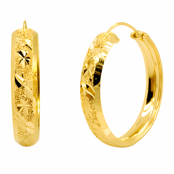 22K Gold Hollow Lata Earring