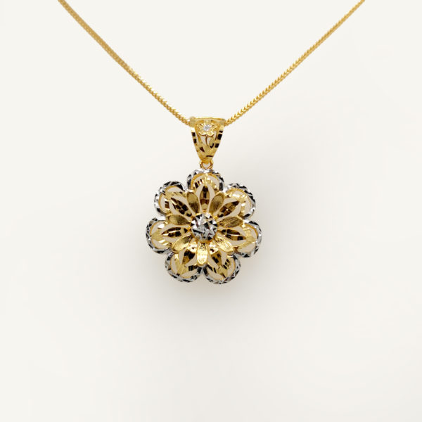 22K Gold Two Tone Design Pendant