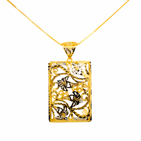 22K Gold Two Tone Design Pendant