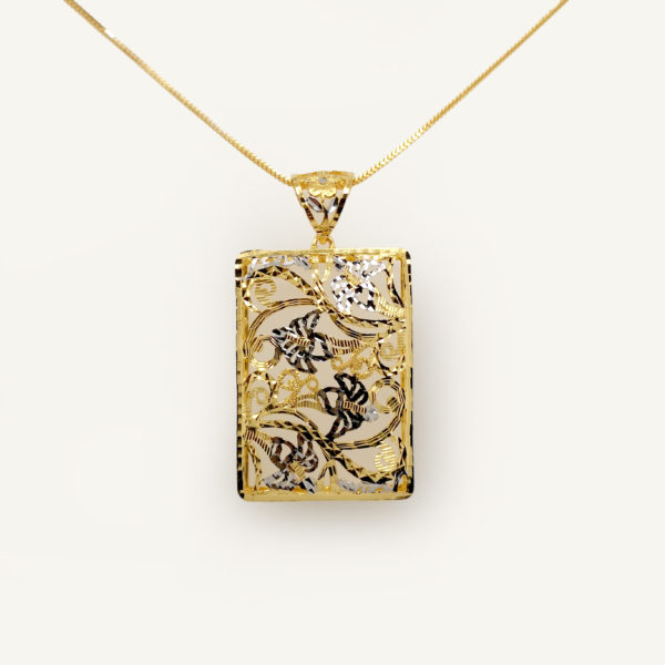 22K Gold Two Tone Design Pendant