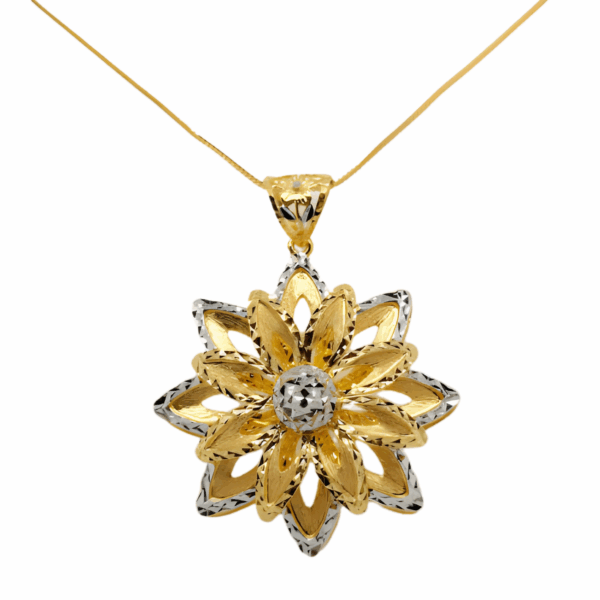 22K Gold Two Tone Design Pendant