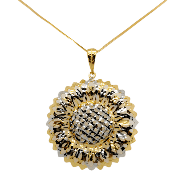 22K Gold Two Tone Design Pendant