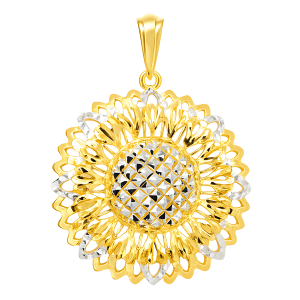 22K Gold Two Tone Design Pendant