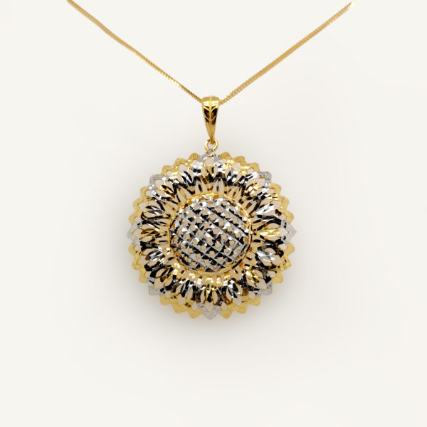 22K Gold Two Tone Design Pendant