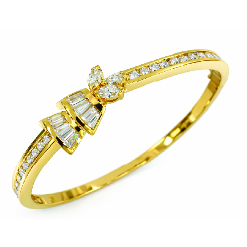 20K Yellow Gold Diamond Bangle