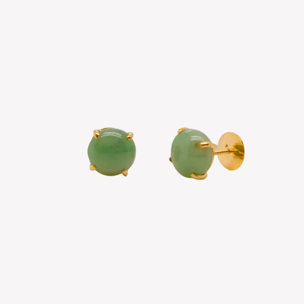 20K Yellow Gold Jade Earstud